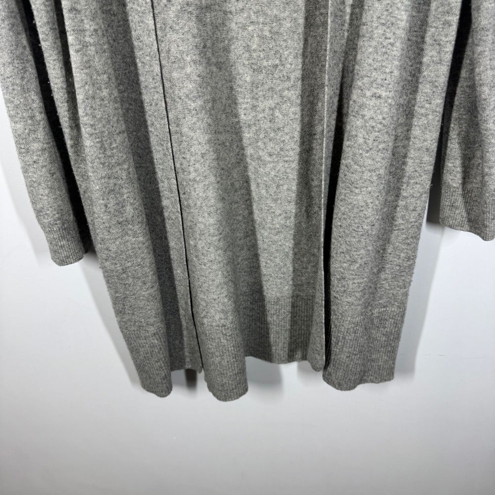 Woolovers Gray Open Front Cardigan Sweater Cashmere Merino Size M Longline Cozy - Picture 6 of 15